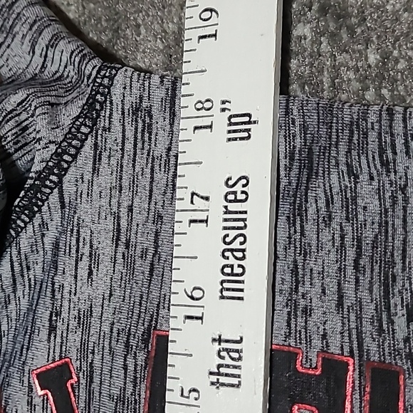 AMERICAN FIGHTER OMBRE METALLIC RED LOGO  HOODIE LONG-SLEEVE TEE-SHIRT - Picture 9 of 14